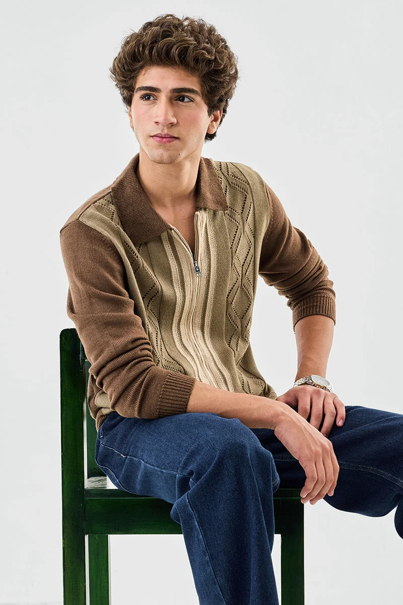 سنيتش سترة فاخرة محبوكة بسحاب