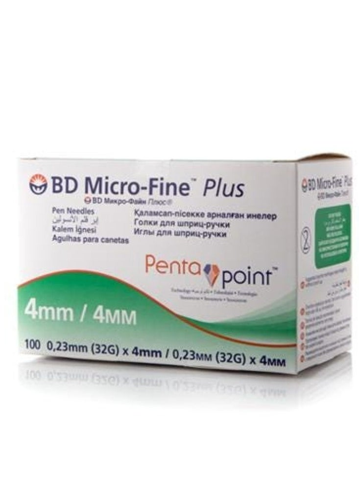 BD - Bd Micro-Fine Plus Pen Needles 0.23 mm (32G) X 4mm / 0.23 MM (32G) X 4MM 100'S - Image 1