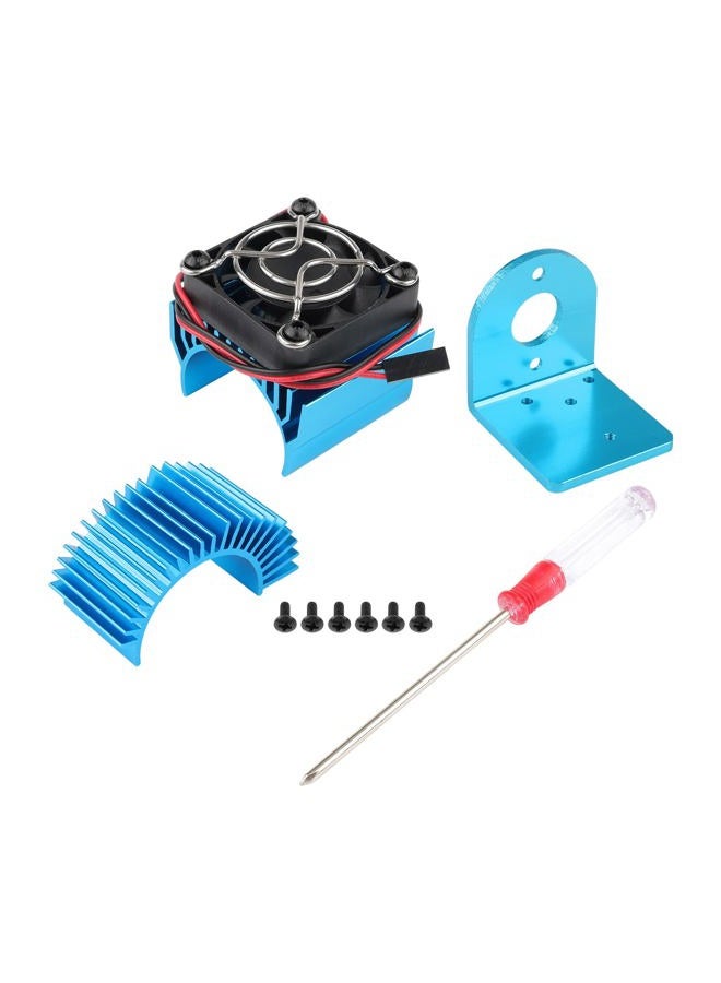 Rchobbytop Aluminum RC Heat Sink with 5V Cooling Fan 3650 3660 540 550 Size Motor Heatsink and Motor Seat Combo for for Wltoys A949-B A959-B A969-B A979-B K929-B 12428 1/12 1/18 RC Car, Pack of 3 - Image 1