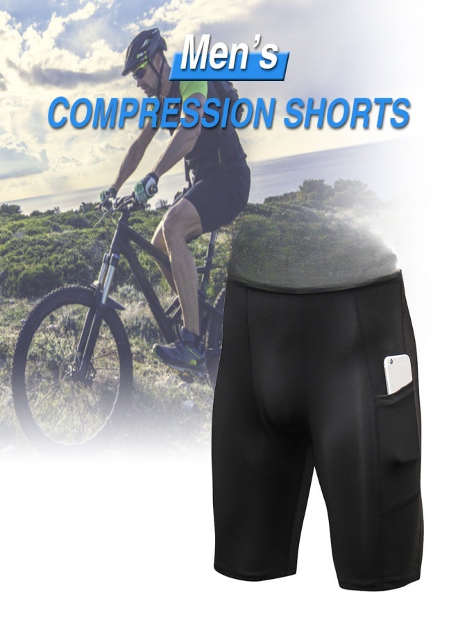 YEL PRO 4 Packs Men Compression Shorts Active Workout Underwear with Pocket - Image 3