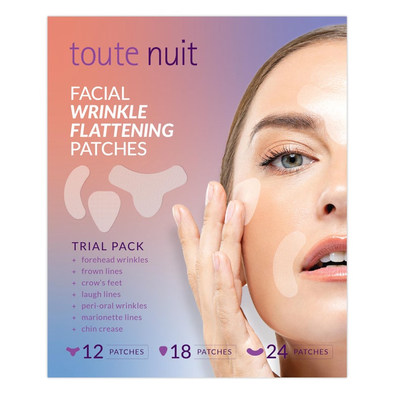 Toute Nuit by Mimiko Inc. Toute Nuit Wrinkle Patches  Trial Pack  Face Tape for Forehead Eyes  Mouth  Hypoallergenic Anti Wrinkle Patches  54 Count Made in USA