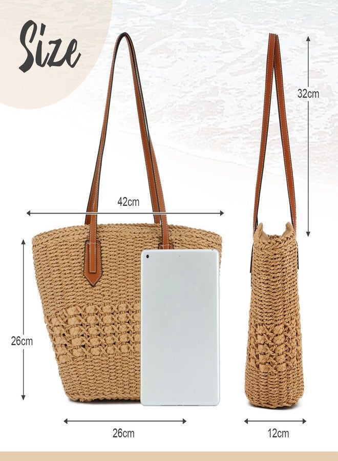 KUANG! Women's Straw Hobo Bag Large Handwoven Rattan Bag Woven Straw Purse Summer Beach Tote Bag - Image 3