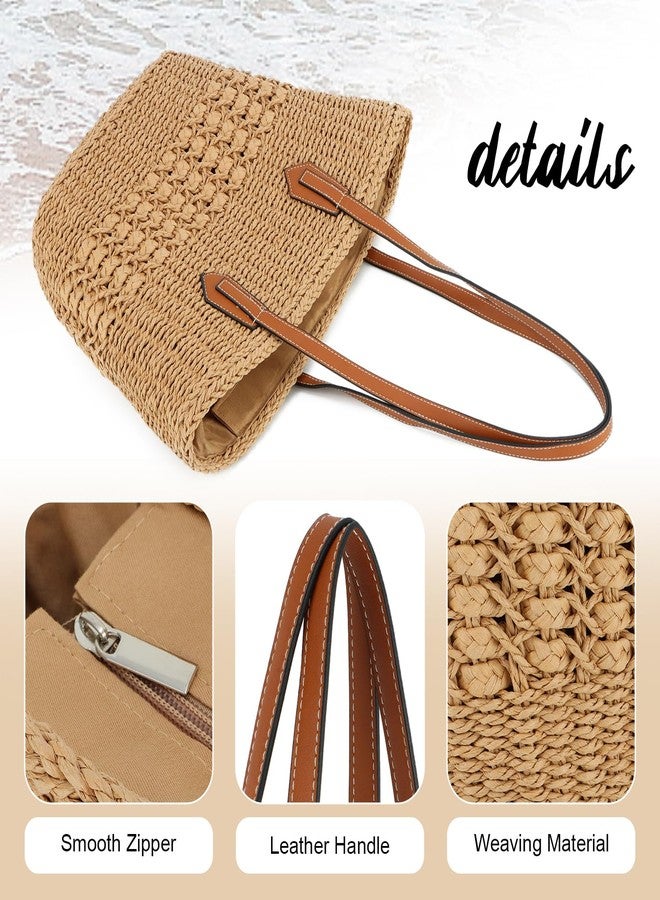 KUANG! Women's Straw Hobo Bag Large Handwoven Rattan Bag Woven Straw Purse Summer Beach Tote Bag - Image 4
