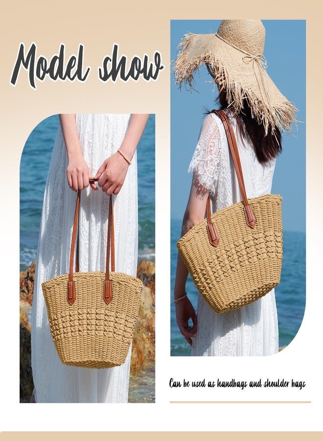 KUANG! Women's Straw Hobo Bag Large Handwoven Rattan Bag Woven Straw Purse Summer Beach Tote Bag - Image 2