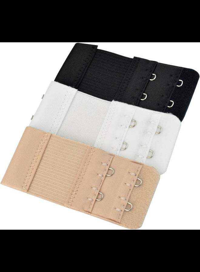 ITALO Women Polyester Bra Extender 2-Hook -2Eye,Give Life to Your Old Lovely bra's Use Bra Extenders One size Fits all,Pack of 3 Size- Free (White, Black, Nude) - Image 4