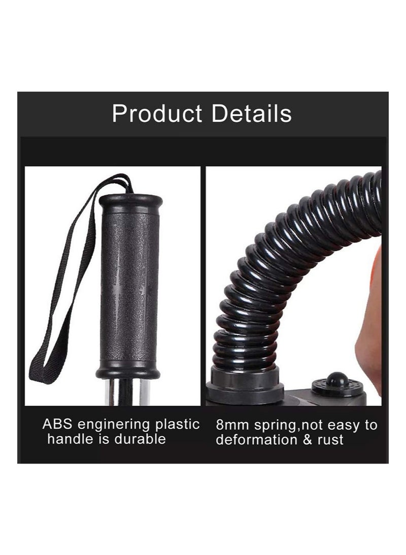 ايكانبو جهاز تدريب مصارعة الذراع، جهاز تمرين مصارعة الذراع باور تويستر مثبت، قضيب زنبركي مقاوم لعضلات الذراع والساعدين والكتفين وتدريب قوة الساعد، مطور العضلات (أسود، 35-40 رطل) - Image 2