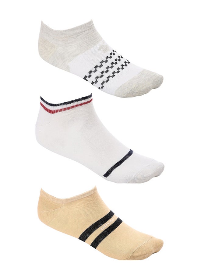 WHITE RABBIT White Rabbit Slip Bi-Tone Patterned Ankle Socks 