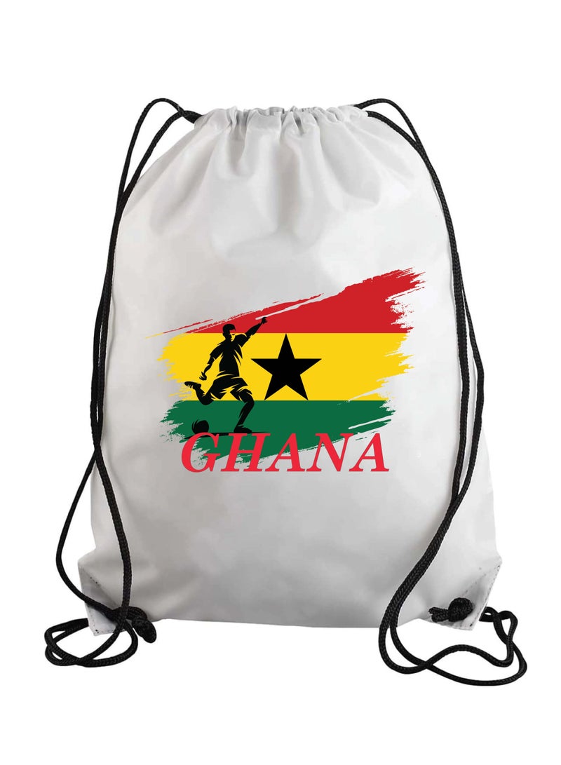 Ghana Soccer Drawstring Bag Or Backpack Suitable For Adults And Kids And Sports Fans