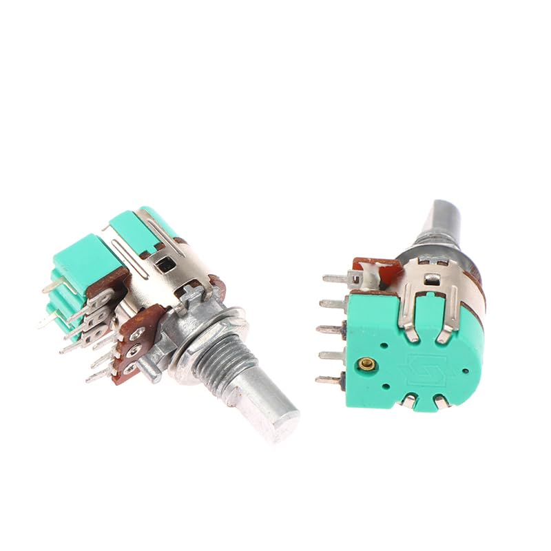 CentIoT - H120 Rotary Encoder - Digital Potentiometer Stereo Dual Channel Volume Control with switch - 8 Pin 15mm Half Shaft handle (2PCS) (A50K) - Image 1