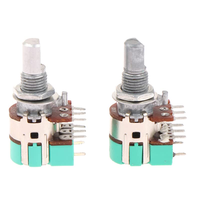 CentIoT - H120 Rotary Encoder - Digital Potentiometer Stereo Dual Channel Volume Control with switch - 8 Pin 15mm Half Shaft handle (2PCS) (A50K) - Image 2