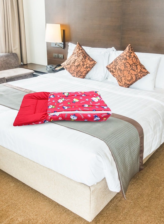 Superminis Multicolor Nursery Print Cotton Baby Sleeping Bag Bedding Set, Foldabale Mattress, for Newborn to Toddlers - Image 1