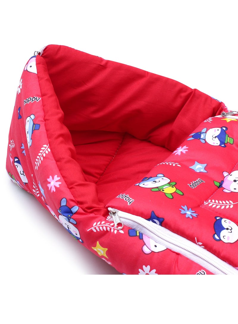 Superminis Multicolor Nursery Print Cotton Baby Sleeping Bag Bedding Set, Foldabale Mattress, for Newborn to Toddlers - Image 4