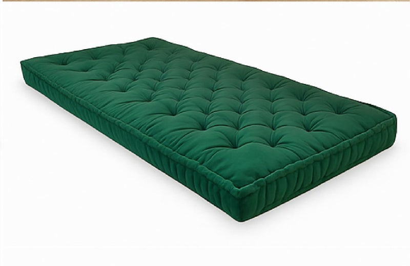 ATOOTFUSION Cotton Floor Mattress, 4 inch Thick Tufted Cushion, 72 x 30 inch, Foldable, Rollable Light Weight Cotton Mattress (Bottle Green) - Image 5
