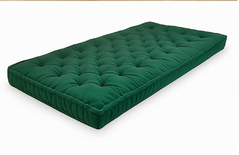 ATOOTFUSION Cotton Floor Mattress, 4 inch Thick Tufted Cushion, 72 x 30 inch, Foldable, Rollable Light Weight Cotton Mattress (Bottle Green) - Image 4