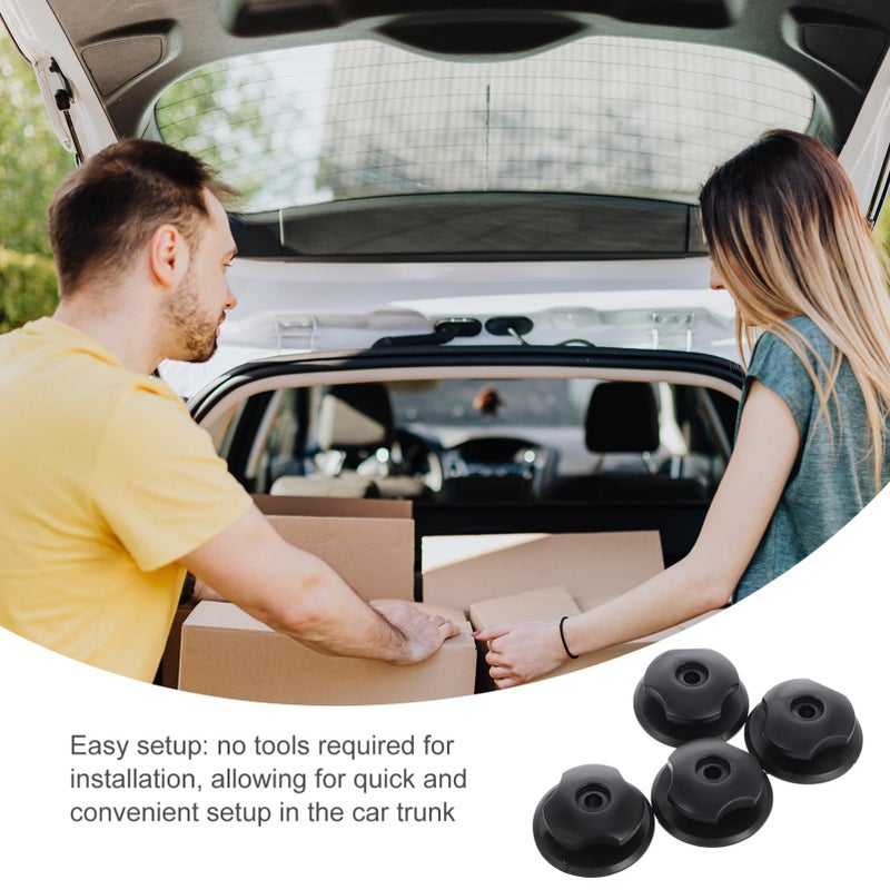 4 Set Heavy Duty Car Trunk Cargo Net Hooks Mounting Brackets Black - Image 5