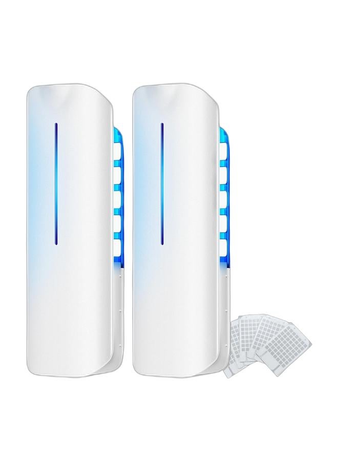 2 أجهزة مصيدة ذباب مع قابس أبيض - تشمل 10 بطاقات لاصقة، قاتل حشرات داخلي للبعوض / الذباب الفاكهي / البق مع ضوء ليلي (معتمد من مجلس التعاون الخليجي) - Image 1