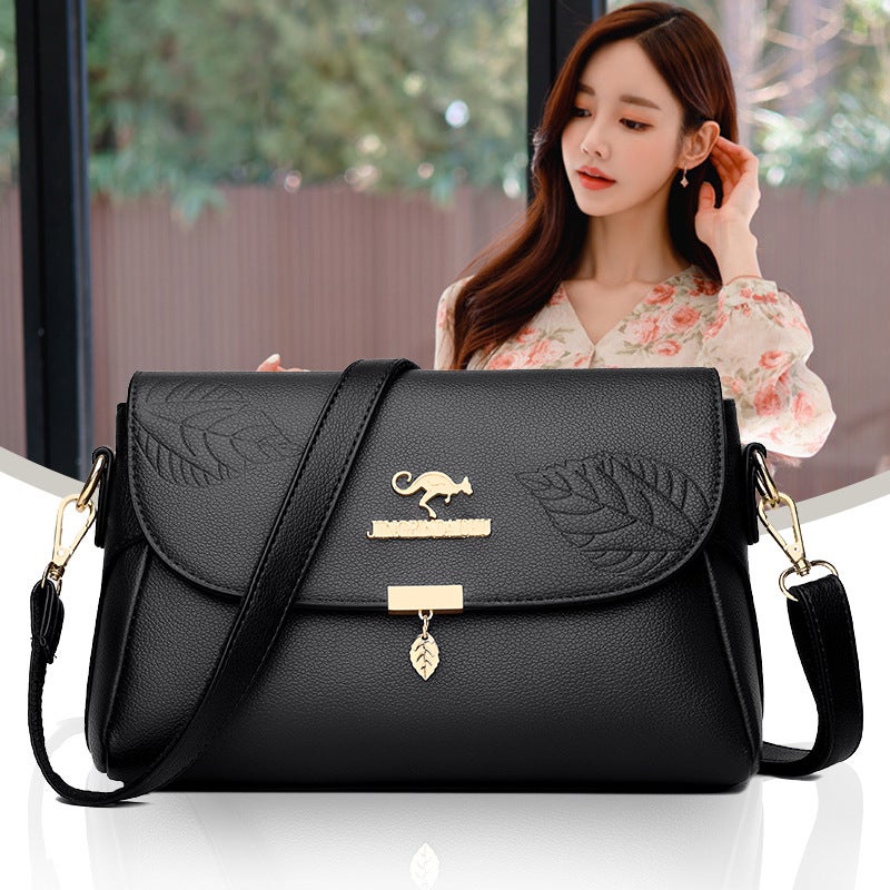Genuine leather textured women''s bag fashion casual messenger bag mobile phone change key bag portable large capacity small backpack - Image 3