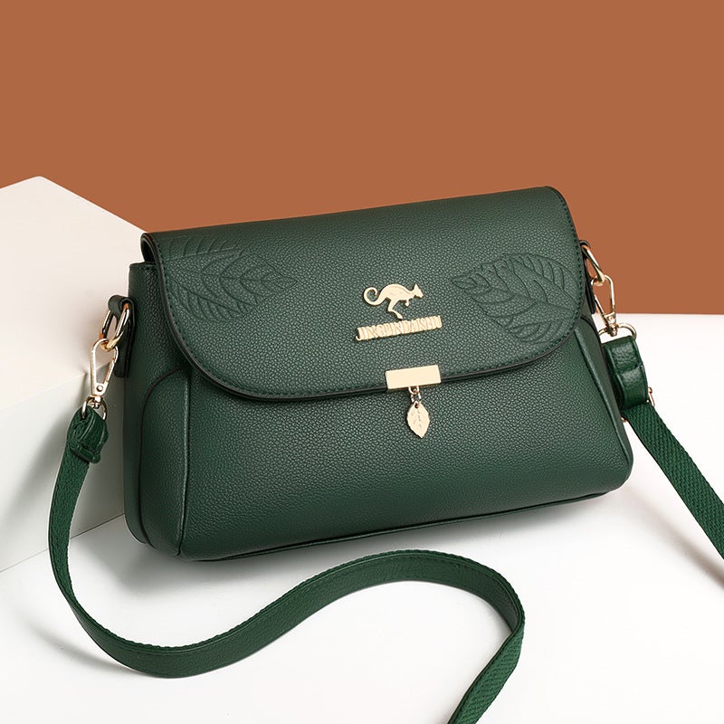 Genuine leather textured women''s bag fashion casual messenger bag mobile phone change key bag portable large capacity small backpack - Image 1