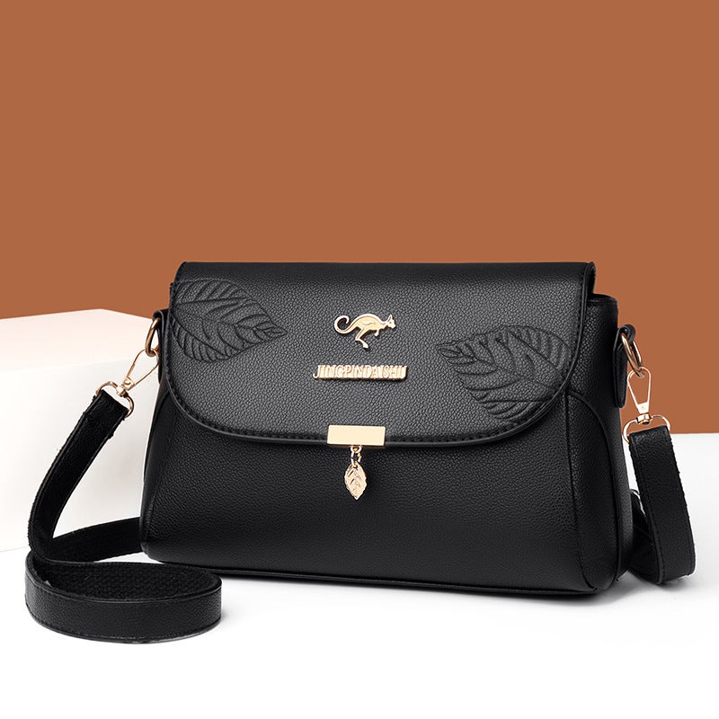 Genuine leather textured women''s bag fashion casual messenger bag mobile phone change key bag portable large capacity small backpack - Image 4