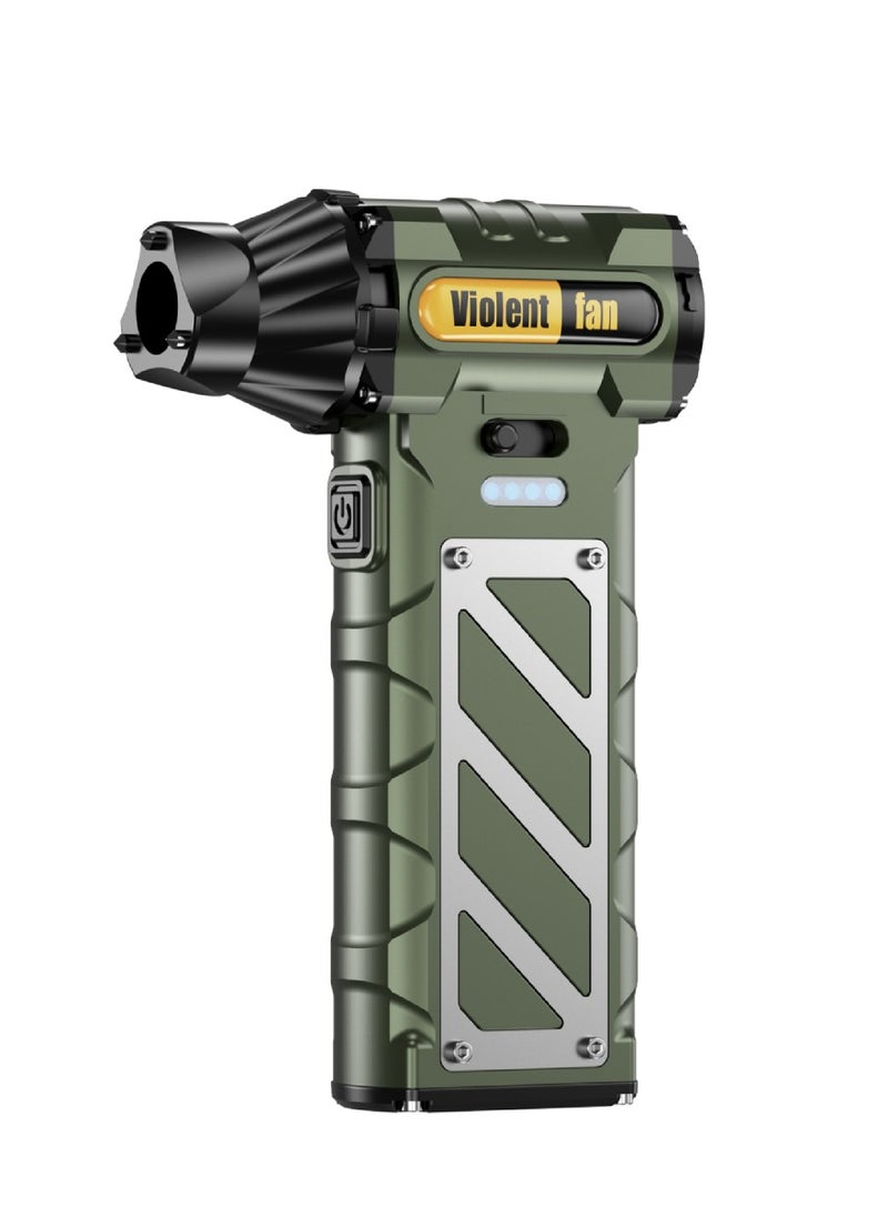 DIGI CORE Compressed Air Duster, 110000RPM Turbo Violent Fan Jet Blower Stepless Electric Cordless Car Dryer Air Blower Emergency Cutter & Hammer, Mini Blower For Leaf, Dust, PC, & Car F015-1 Vacuum Cleaner Portable Blower Green  - Image 2