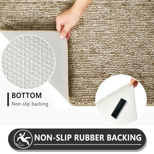 REFETONE Indoor Doormat, Front Door Mat 20"x32" Absorbent Rubber Backing Non Slip Back Door Mats, Washable Low-Profile Inside Floor Mat Door Rugs for Entryway, Resist Dirt Mud Mat for Dogs, Coffee - Image 5
