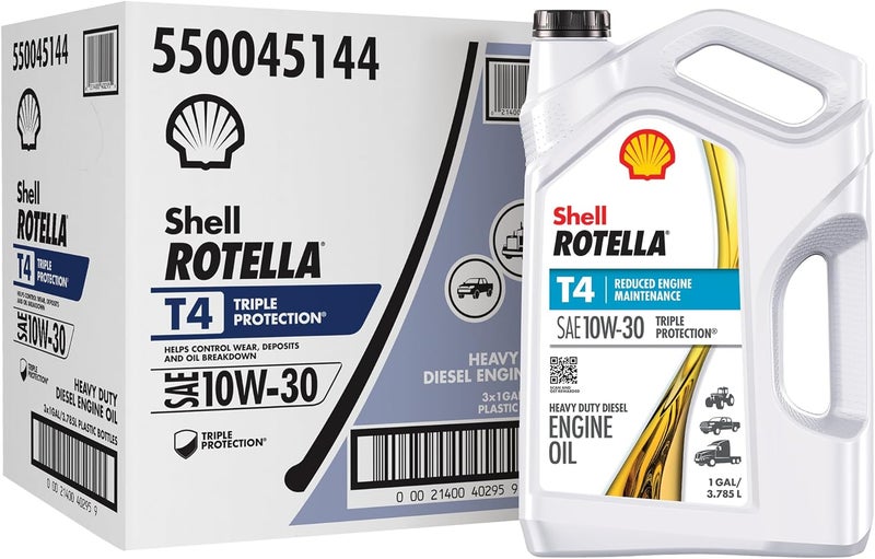 Shell Rotella T4 Triple Protection 10W-30 Diesel Engine Oil - 3 Pack - Image 1