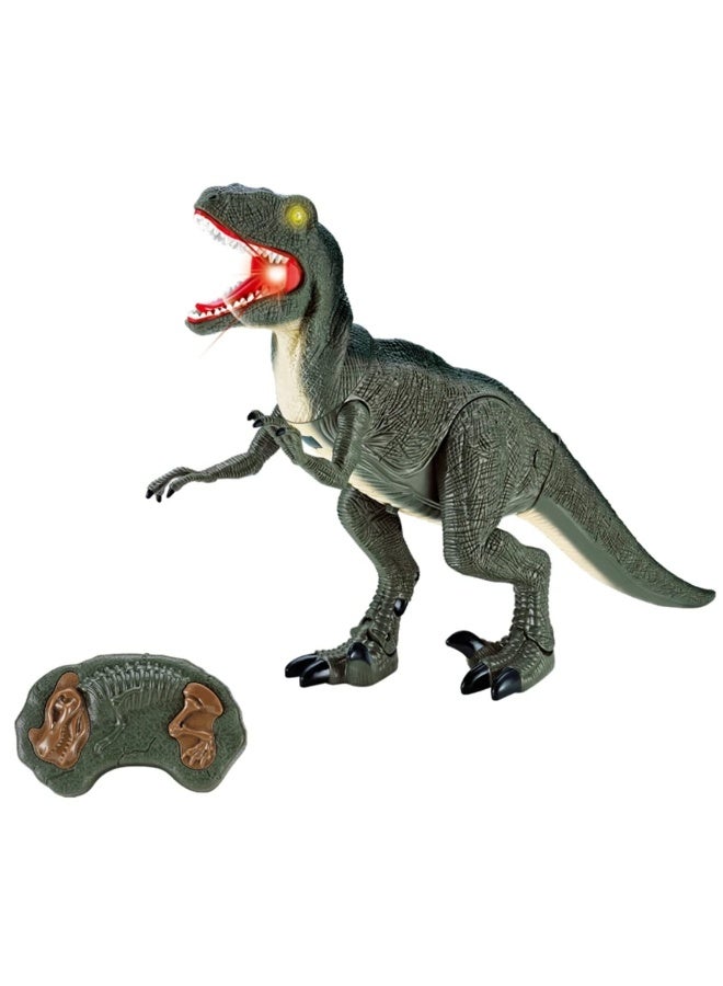 REZZOSS Dinosaur Toy for Kids Boys & Girls Remote Control – Dinosaur Planet Programmable Walking Velociraptor Robot | Realistic Roaring RC Dino with LED Lights | Educational Electronic Pet | Best Birthday Christmas Gift for 3-12 Year Olds | Green - Image 1