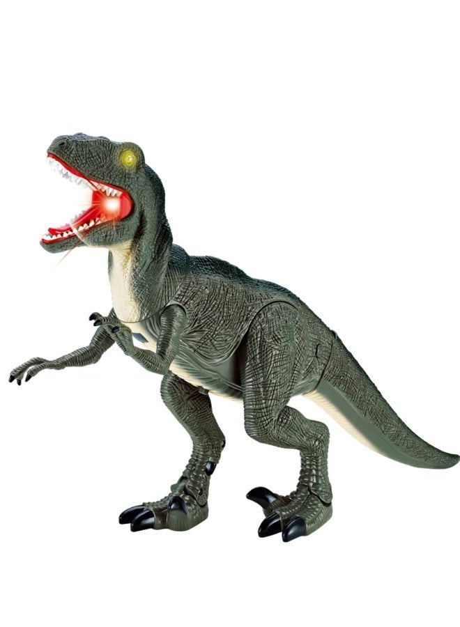 REZZOSS Dinosaur Toy for Kids Boys & Girls Remote Control – Dinosaur Planet Programmable Walking Velociraptor Robot | Realistic Roaring RC Dino with LED Lights | Educational Electronic Pet | Best Birthday Christmas Gift for 3-12 Year Olds | Green - Image 2