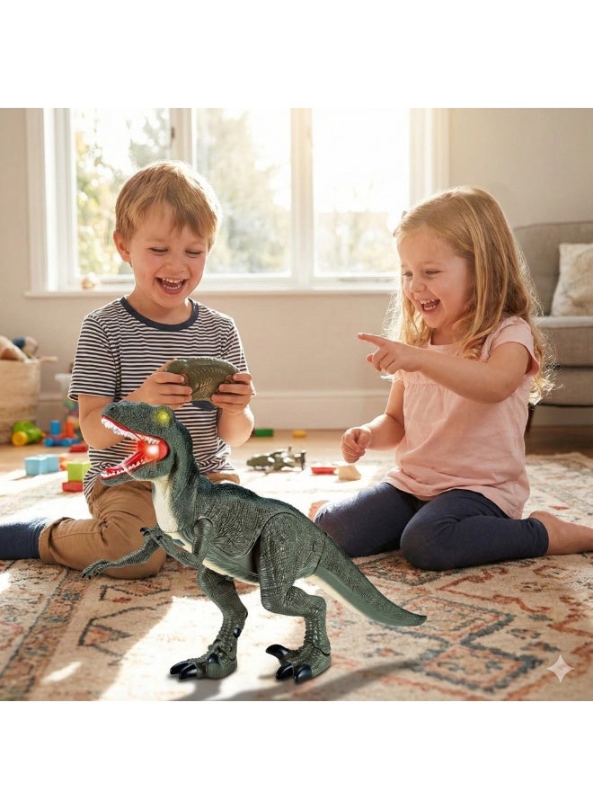 REZZOSS Dinosaur Toy for Kids Boys & Girls Remote Control – Dinosaur Planet Programmable Walking Velociraptor Robot | Realistic Roaring RC Dino with LED Lights | Educational Electronic Pet | Best Birthday Christmas Gift for 3-12 Year Olds | Green - Image 5