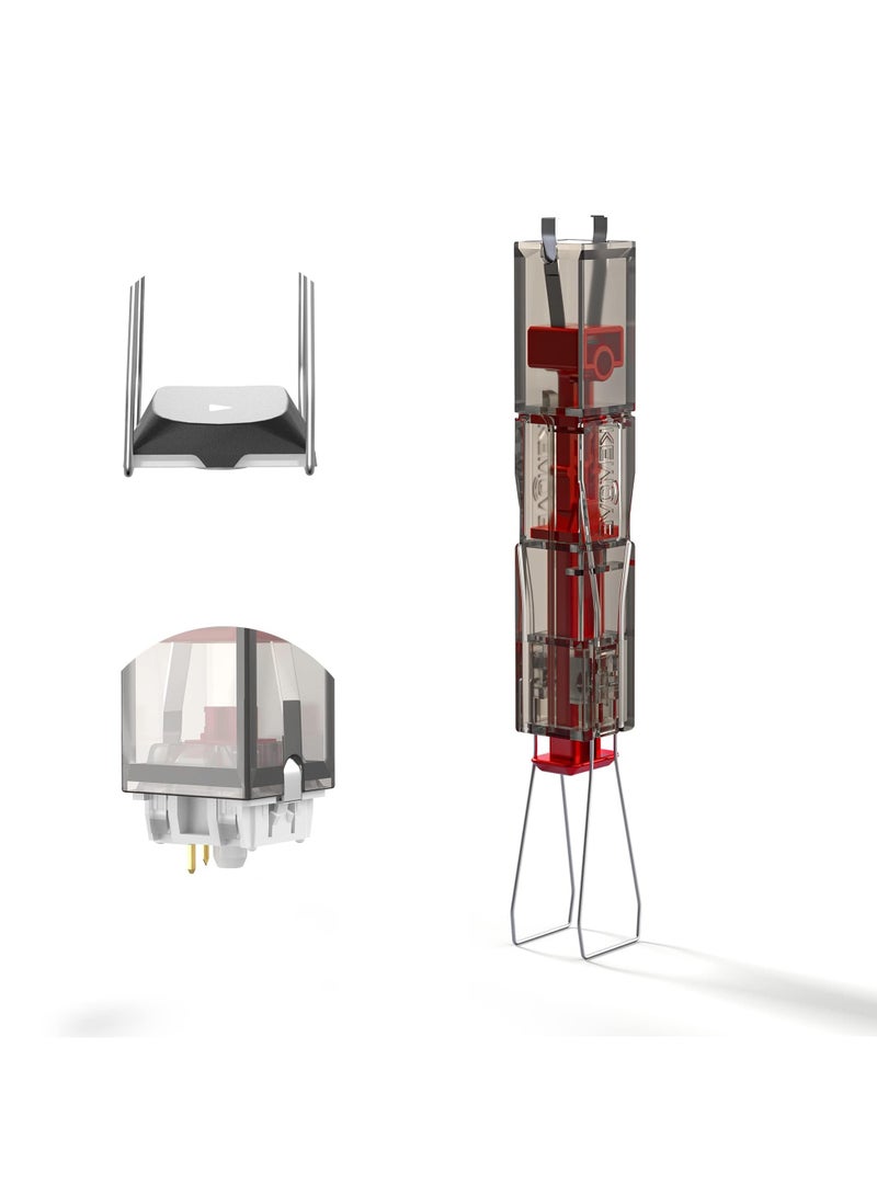 Excefore أداة سحب المفاتيح 2 في 1، أداة سحب أغطية المفاتيح للوحة المفاتيح الميكانيكية، أداة إزالة أغطية المفاتيح المصنوعة من الفولاذ المقاوم للصدأ 304، إزالة واستبدال مفاتيح وأغطية المفاتيح الخاصة بلوحة مفاتيح الألعاب بسهولة، لون أسود شفاف - Image 1