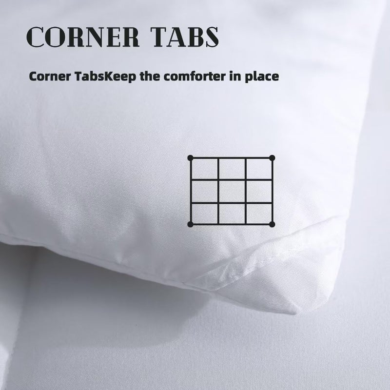 DOWNCOOL Comforter Queen Size-White All Season Duvet Insert -Lightweight Quilt-Down Alternative Hotel Comforter with Corner Tabs (White, Queen 88x92 Inches) - Image 3
