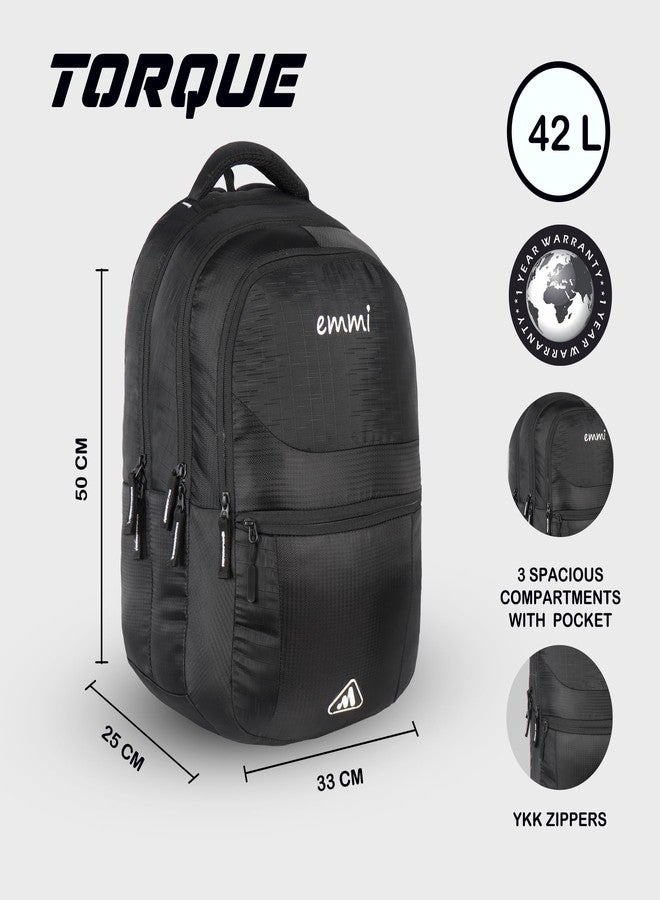 Emmi Torque 42 L Backpack | School bag for Boys and Girls | Rain Cover | Organizer Pockets with 12 Months Warranty - Image 3