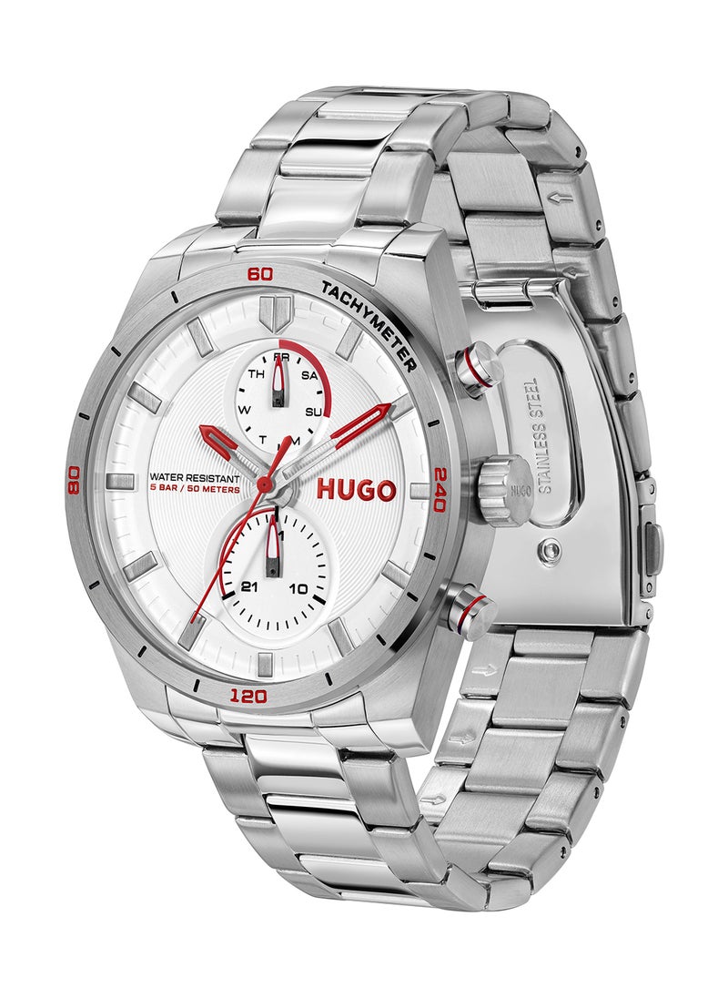 HUGO BOSS ROUND ANALOG MEN'S WHITE CASE WATCH - 1530373 - pzsku/Z4633B5CC644D6697E702Z/45/_/1728379547/205393a2-2e26-47ed-9ac7-437ae052a795