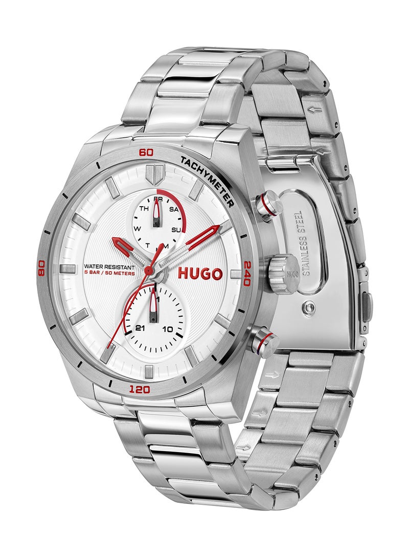 HUGO BOSS ساعة هوجو بوس للرجال بعقارب بيضاء وعلبة دائرية - 1530373  - Image 1