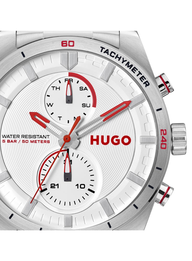HUGO BOSS ساعة هوجو بوس للرجال بعقارب بيضاء وعلبة دائرية - 1530373  - Image 4