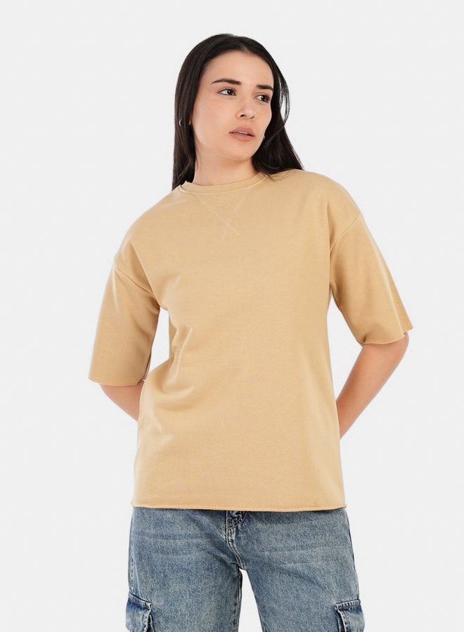 Carina Ribbed Crew Neck T-Shirt - Image 1