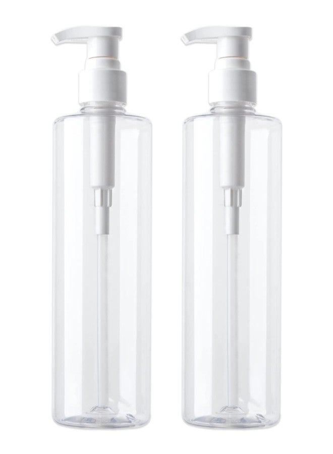 JiatuA Hand Soap Dispenser Plastic Pump Bottles with Waterproof Label for Bathroom Kitchen, Empty Refillable Liquid Container, 20 oz Clear 2 Pack - Image 1