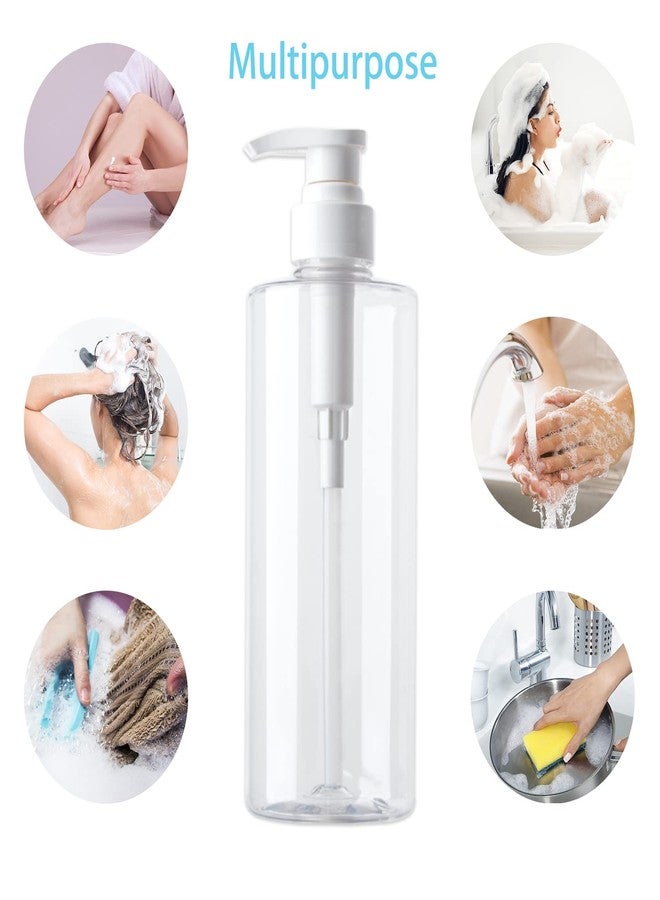 JiatuA Hand Soap Dispenser Plastic Pump Bottles with Waterproof Label for Bathroom Kitchen, Empty Refillable Liquid Container, 20 oz Clear 2 Pack - Image 4