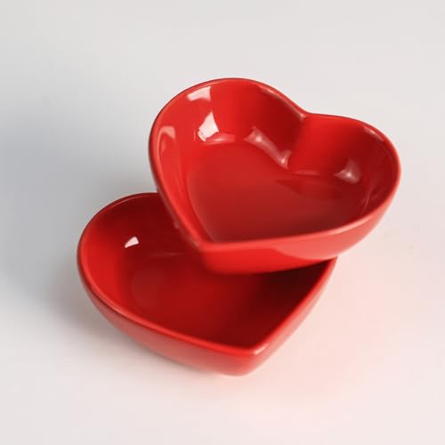 Gaolinci Heart-Shaped Multipurpose Ceramic Sauce Dish Seasoning Dishes Sushi Dipping Bowl Appetizer Plates Serving Dish Saucers Bowl(Set of 6), Multiple Colour - Image 2