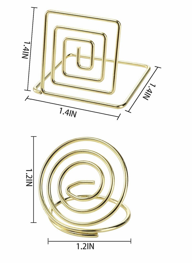 Excefore 40 Pack Place Card Holders, Small Table Card Holder,   Table Number Holder, Name Card Memo Note Holder, Wire Picture Photo Clip Stands, Great for Weddings, Dinner Parties, Buffets, Gold  - Image 3