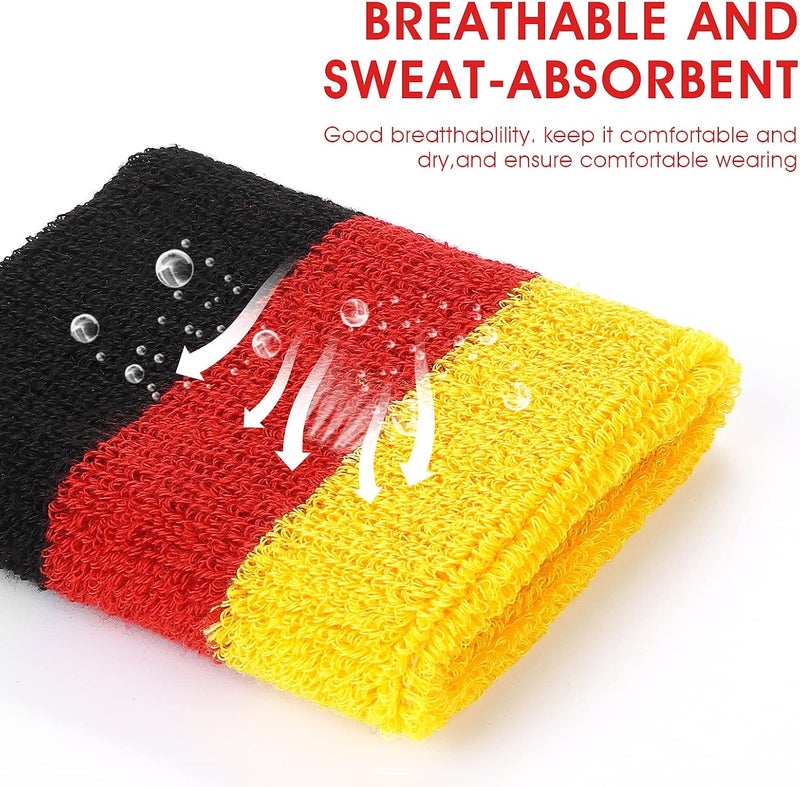 klarako Striped Sweatband Set Sports Headband Wristband Set(1 Headband and 2 Wristbands) Sweatbands for Athletic Men and Women - Image 5