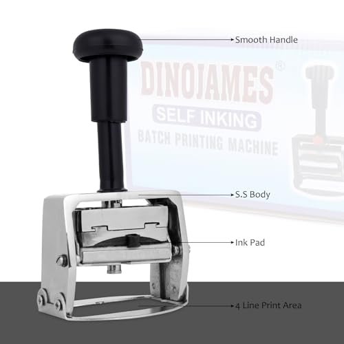 Dinojames Batch Coding Machine/Mini Printer Inkjet Font-Letter Size - 4mm (Up to 4 Lines) Grooved Dotted Printing Area- 55x30mm - Image 2