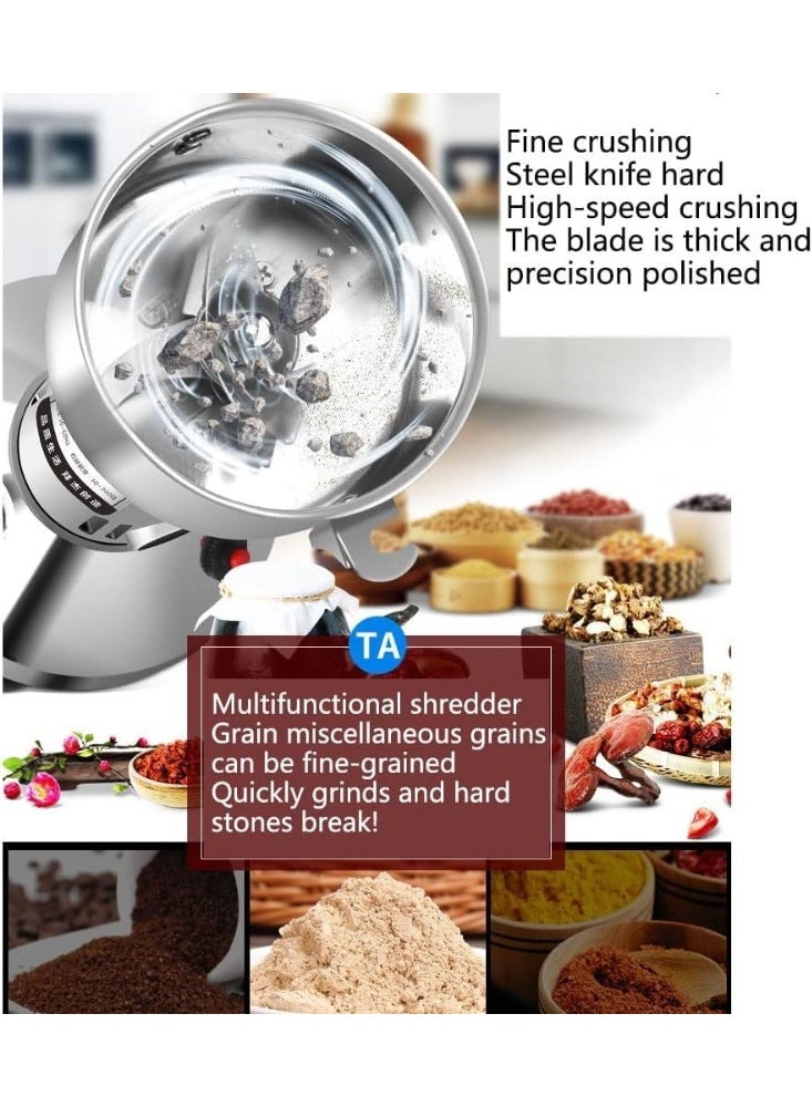 MUNTAQI Grain Mill Grinder High Speed Electric Stainless Steel Powder Machine | Professional Spice Herb Cereal Flour Mill | Fine Powder Grinder for Home & Commercial Use - Image 3