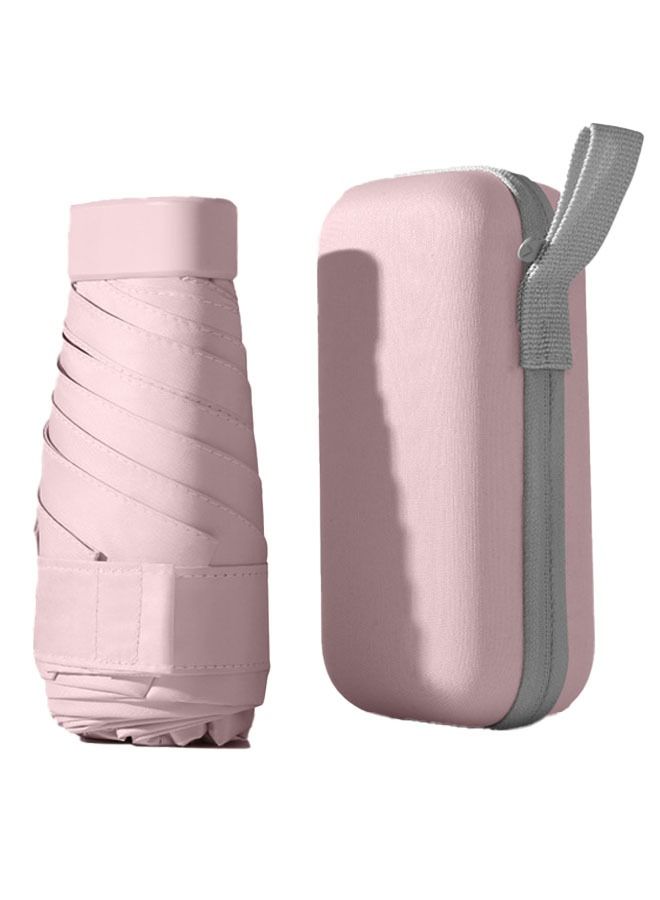 Folding Mini Sun Umbrella, Ultra Light Compact Capsule Umbrella, Sunscreen &Windproof Travel UV Protection Umbrella(Pink) - Image 1