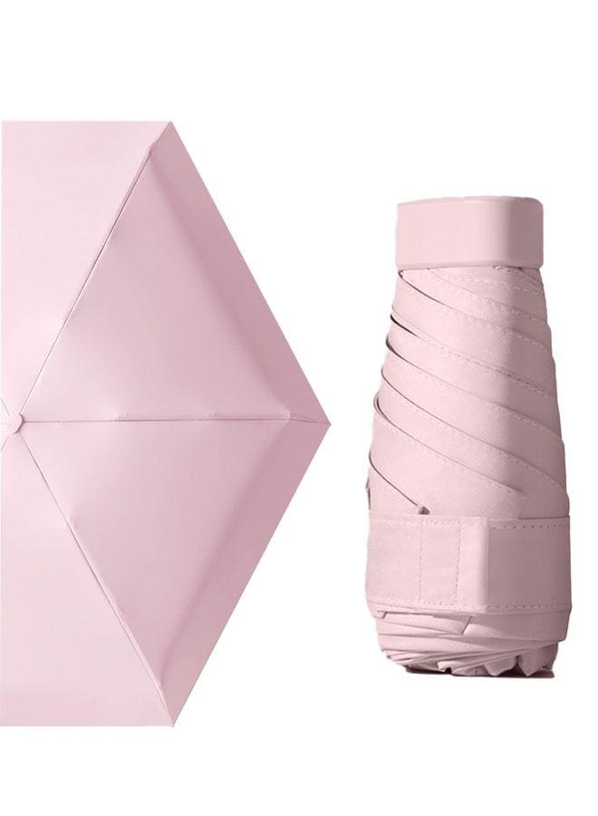 Folding Mini Sun Umbrella, Ultra Light Compact Capsule Umbrella, Sunscreen &Windproof Travel UV Protection Umbrella(Pink) - Image 3