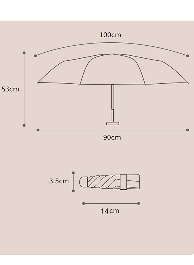 Folding Mini Sun Umbrella, Ultra Light Compact Capsule Umbrella, Sunscreen &Windproof Travel UV Protection Umbrella(Pink) - Image 2