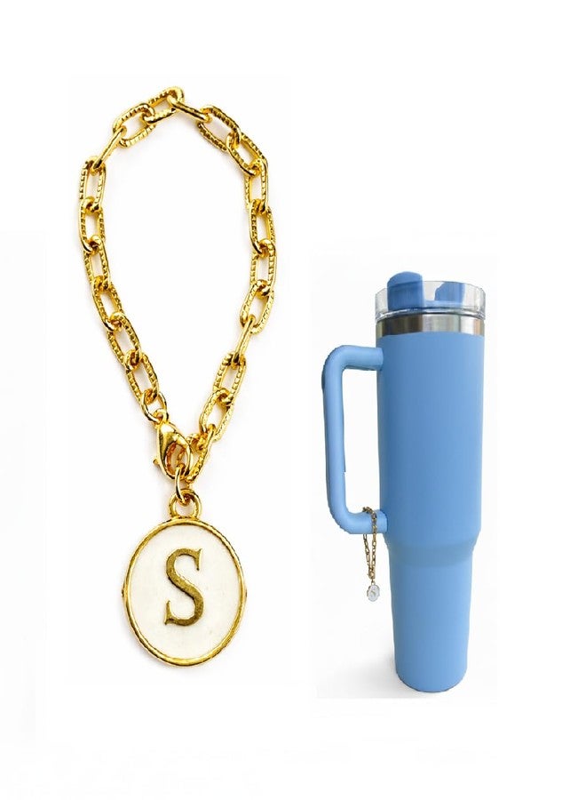 morel LETTER S MINI DECORATIVE DESIGN CHARM ACCESSORIES FOR STANLY CUP, INITIAL CHAIN WATER BOTTLE HANDLE NAME ID CHARM FOR TUMBLER CUPS|IDEAL BIRTHDAY GIFT. - Image 1