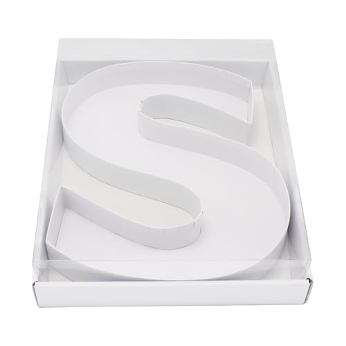 WENPACK 12.5" Cardboard Letter Shaped Mache Decorative Strawberries Fillable Sweets Candy Box with Clear Lid (White, S) - Image 1