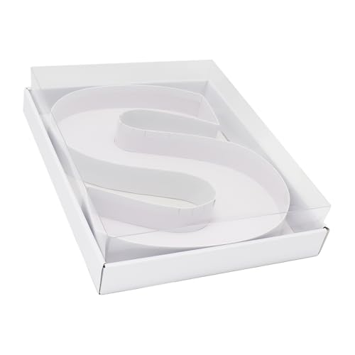 WENPACK 12.5" Cardboard Letter Shaped Mache Decorative Strawberries Fillable Sweets Candy Box with Clear Lid (White, S) - Image 5