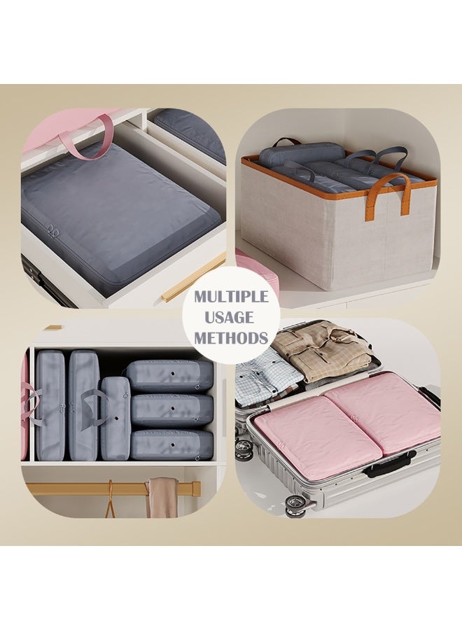 2 Pieces Travel Luggage Organizer for Carry On Luggage, Space Saving Compression Storage Bags for Clothes Organizer Travel and Home Use (Grey)  - Image 5